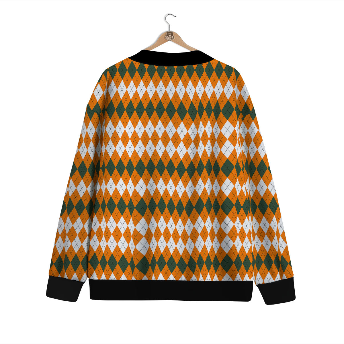 Themed Argyle Halloween Print Pattern Cardigan-grizzshop