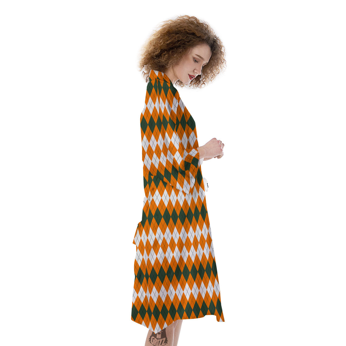 Themed Argyle Halloween Print Pattern Kimono-grizzshop