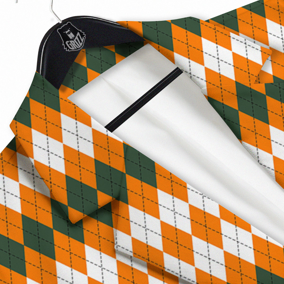 Themed Argyle Halloween Print Pattern Men's Sport Coat-grizzshop