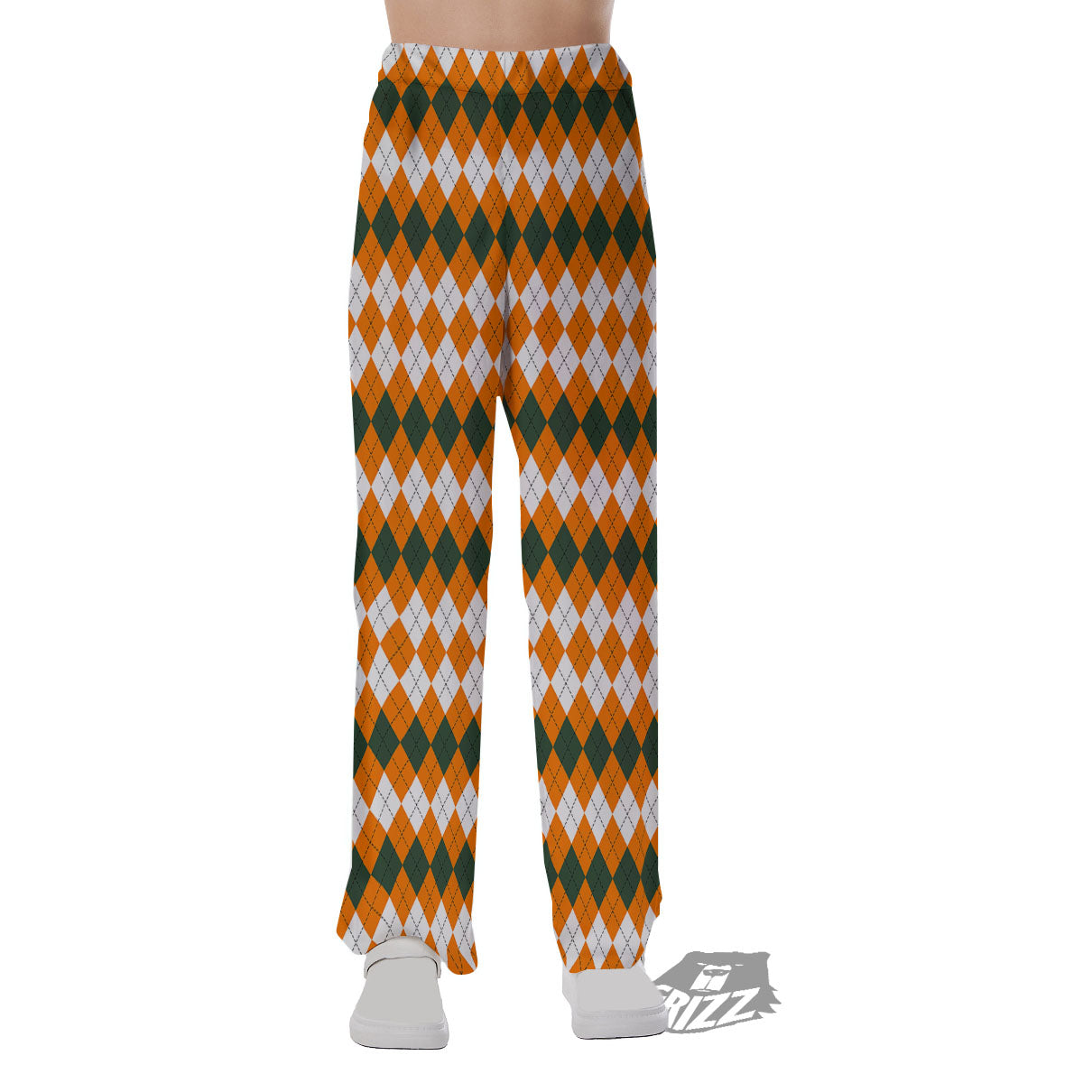 Themed Argyle Halloween Print Pattern Pajama Pants-grizzshop