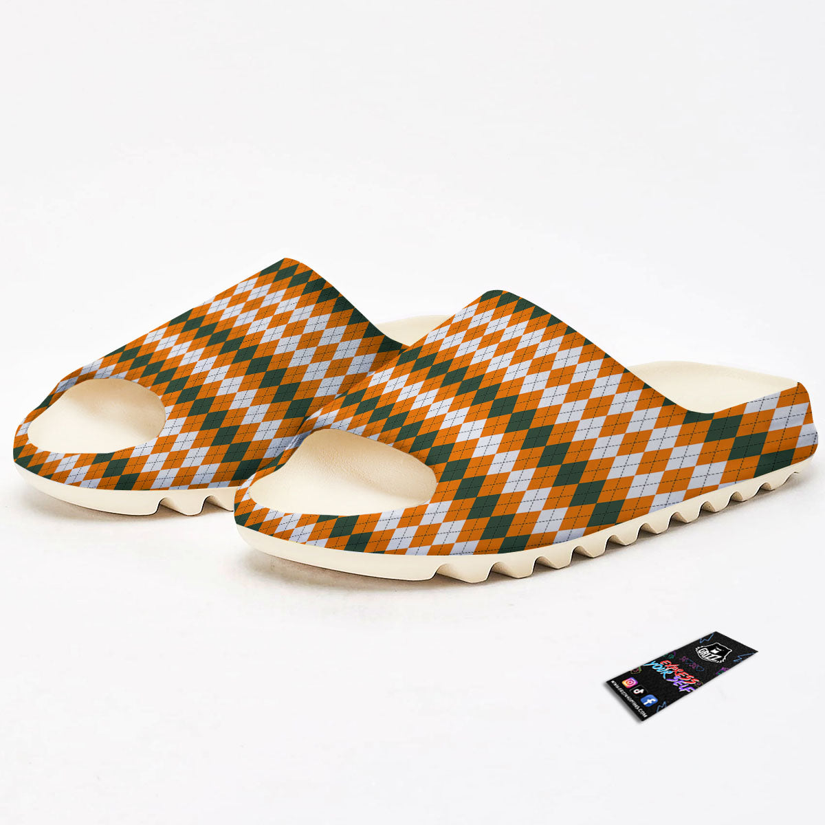Themed Argyle Halloween Print Pattern Sandals-grizzshop