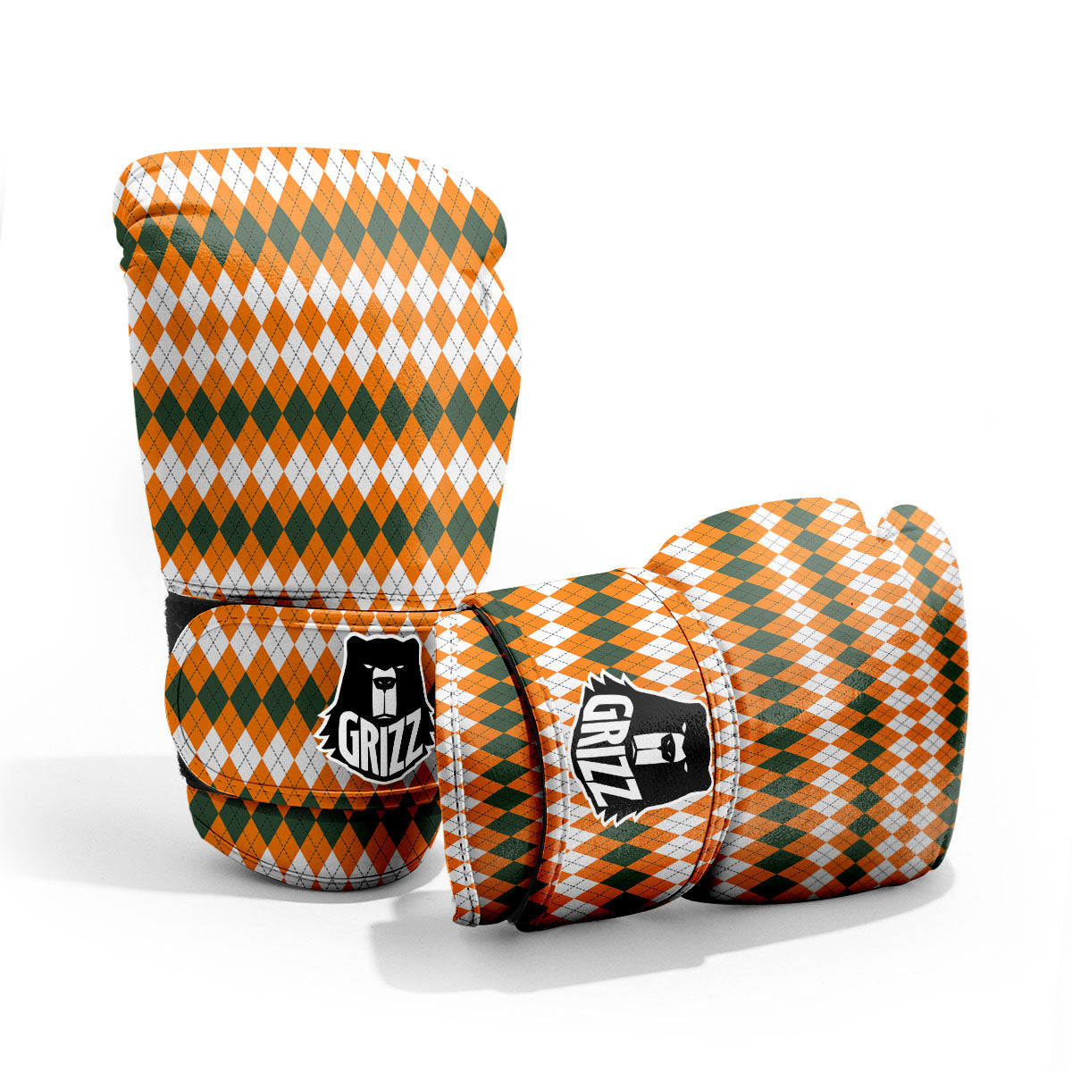 Themed Argyle Halloween Print Pattern Pro Boxing Glove