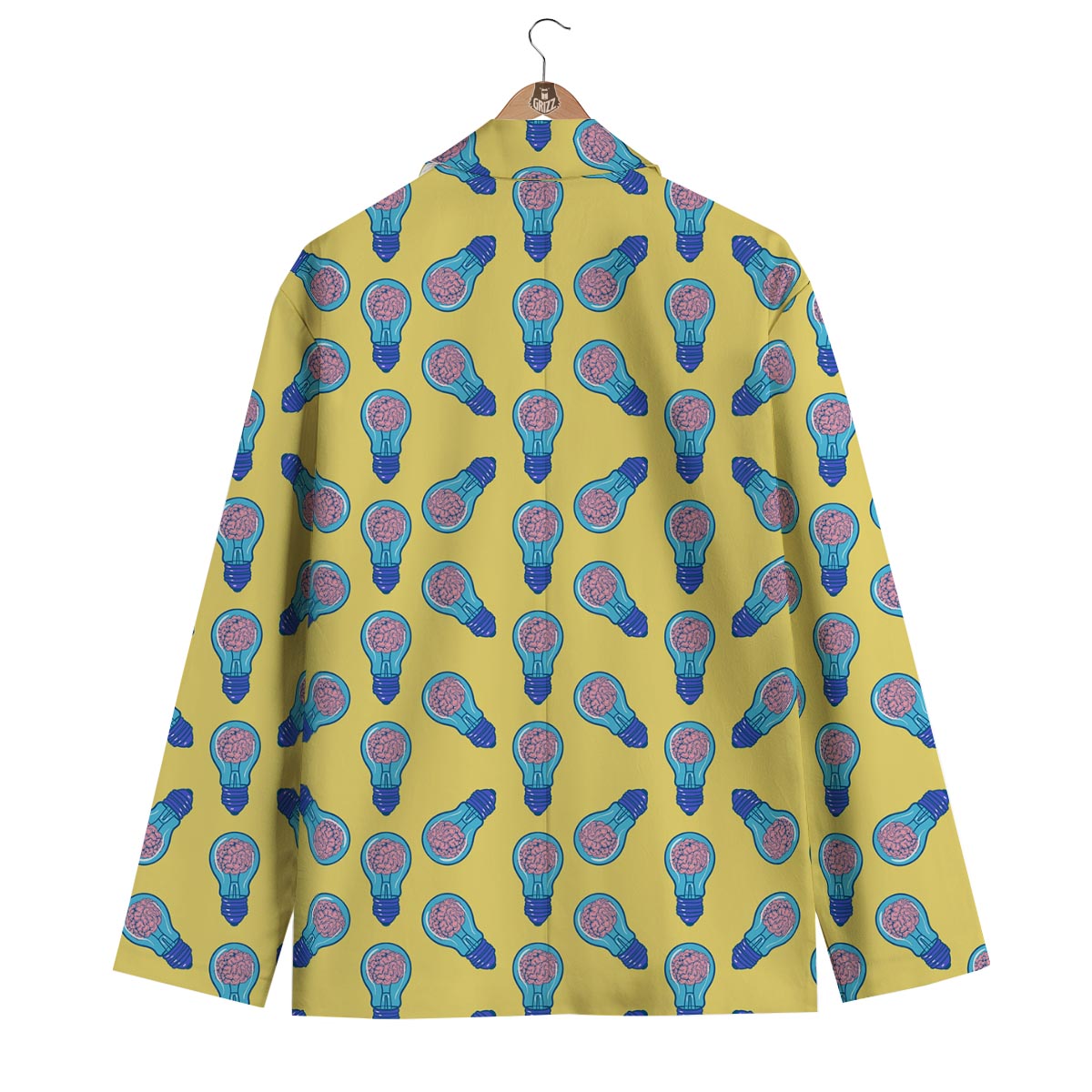 Thinking Brain Pattern Print Men's Blazer-grizzshop