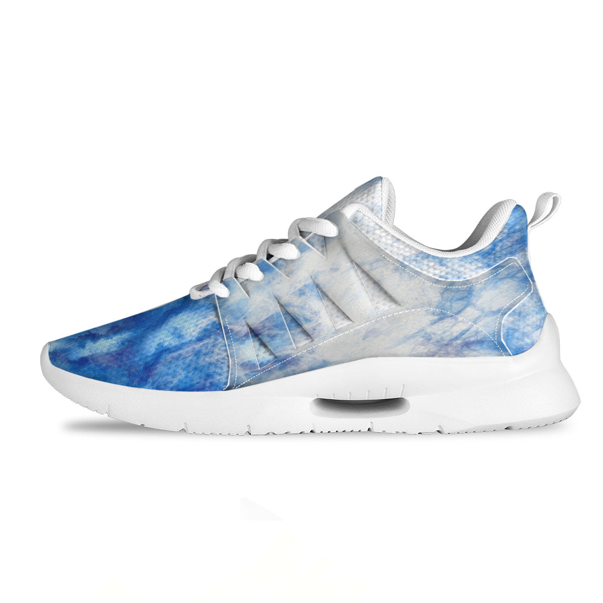 Tie Dye Acid Wash White And Blue Print Tennis Shoes-grizzshop