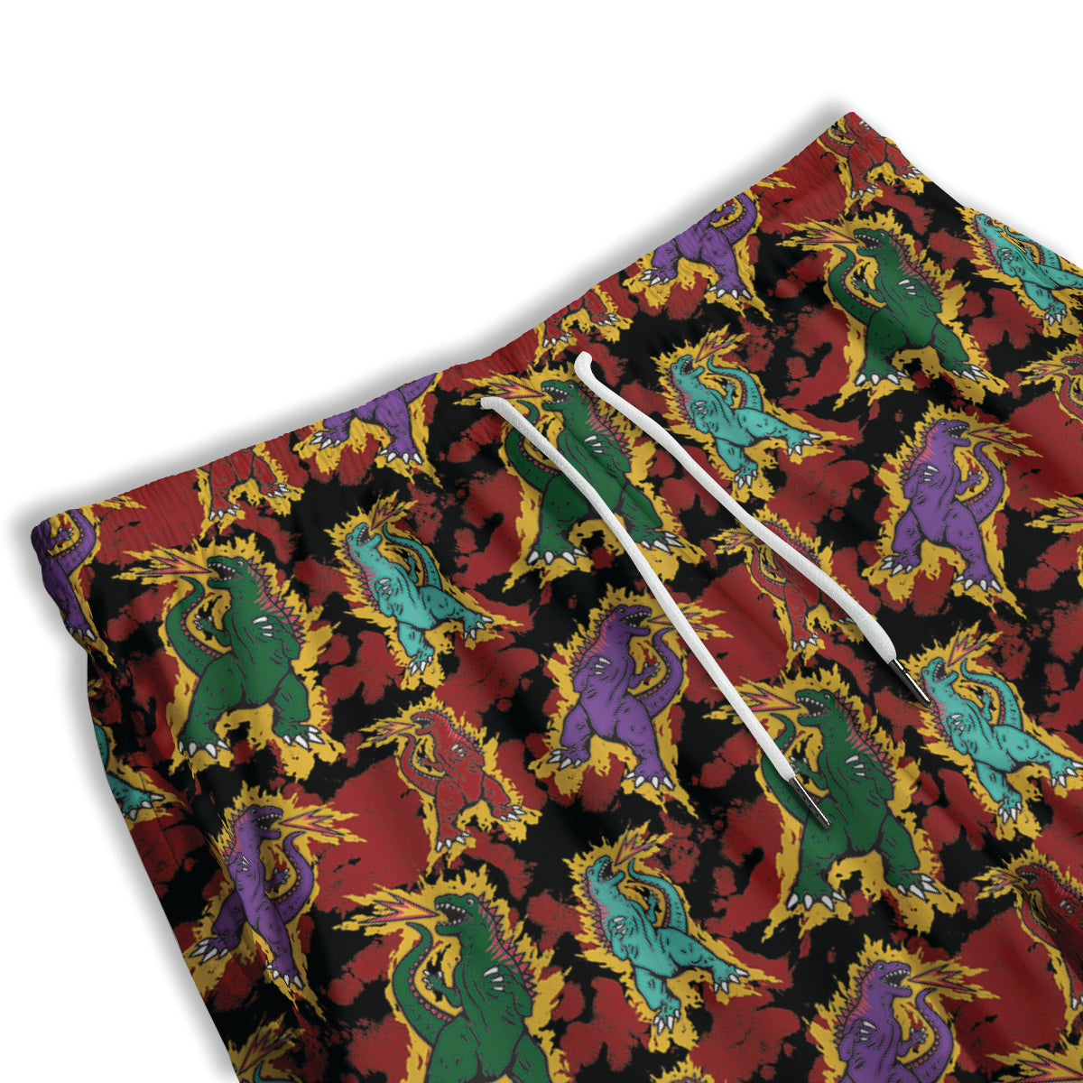 Tie Dye And Godzilla Print Pattern Men's Athletic Shorts