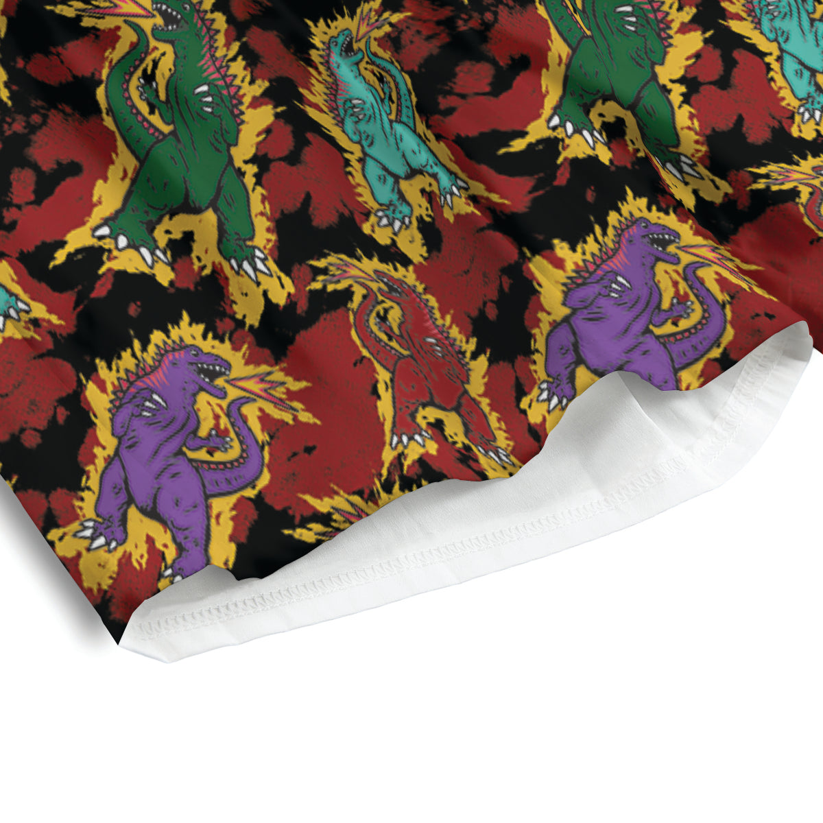 Tie Dye And Godzilla Print Pattern Men's Athletic Shorts