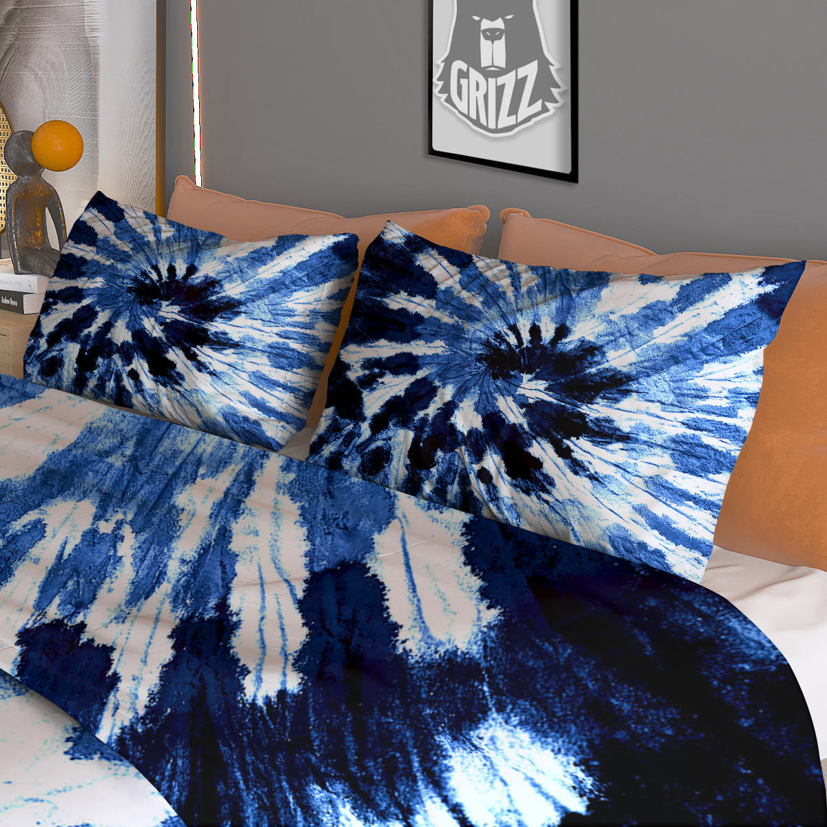 Tartan Dark Blue Print Pattern Duvet Cover Bedding Set