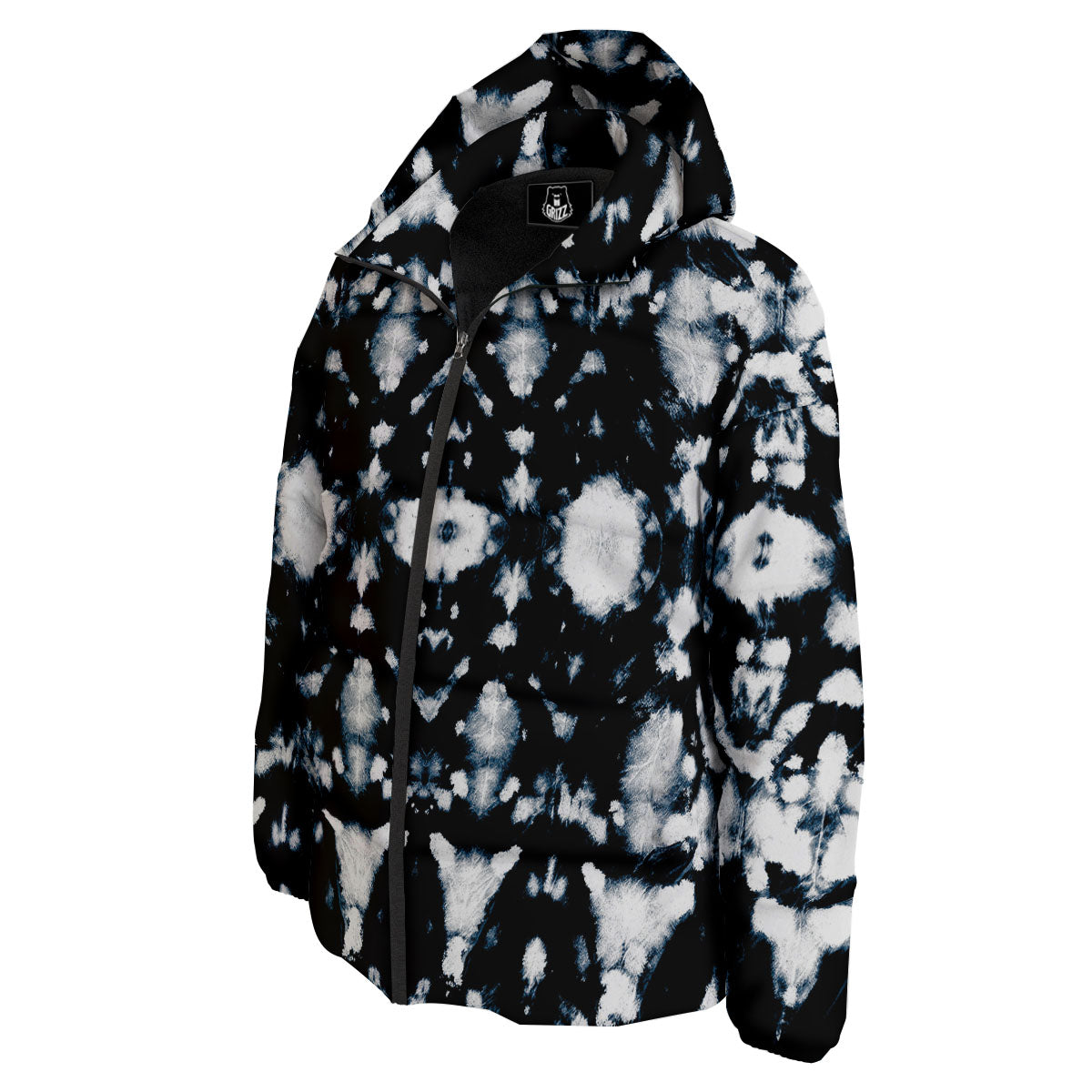 Tie Dye Black Backed Print Down Jacket-grizzshop