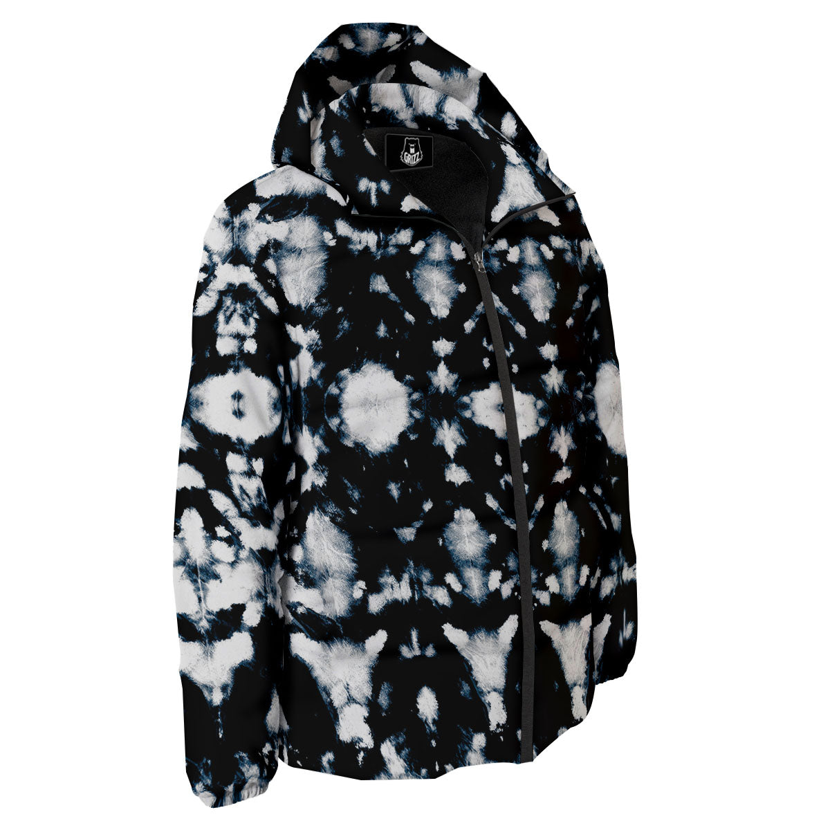 Tie Dye Black Backed Print Down Jacket-grizzshop