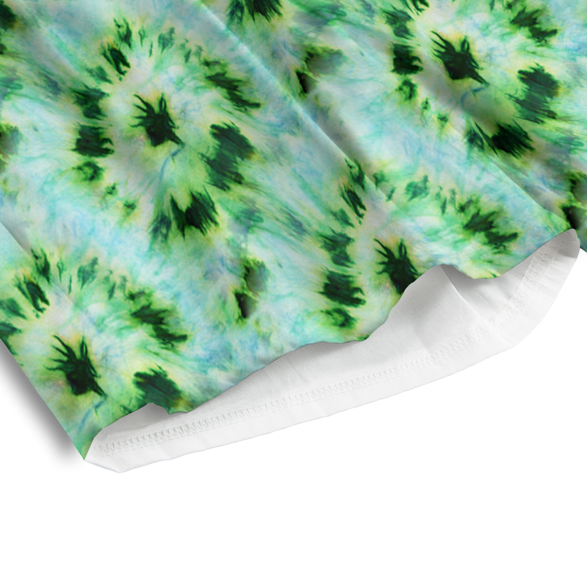 Tie Dye Black Green Watercolor Print Men's Athletic Shorts