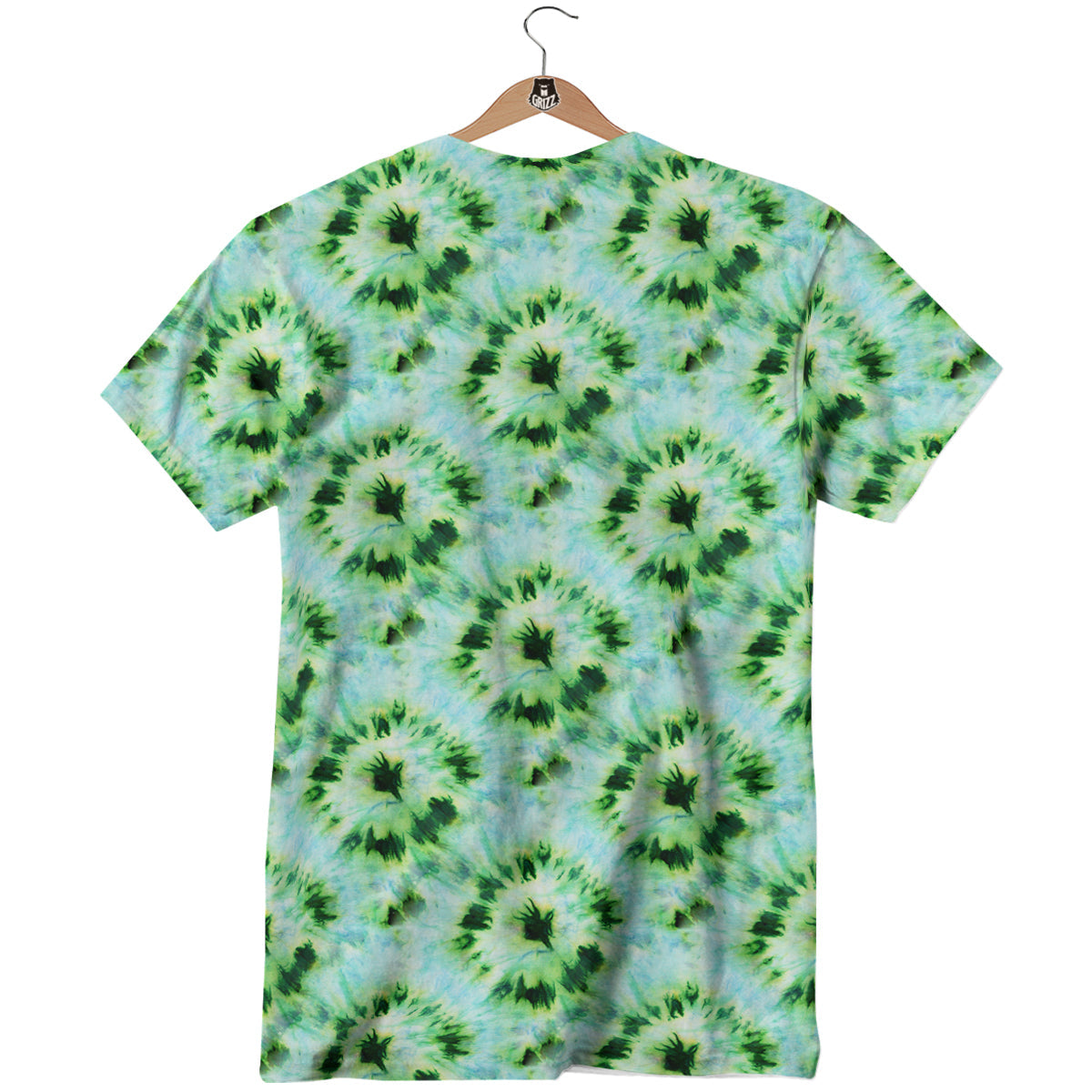 Tie Dye Black Green Watercolor Print T-Shirt-grizzshop