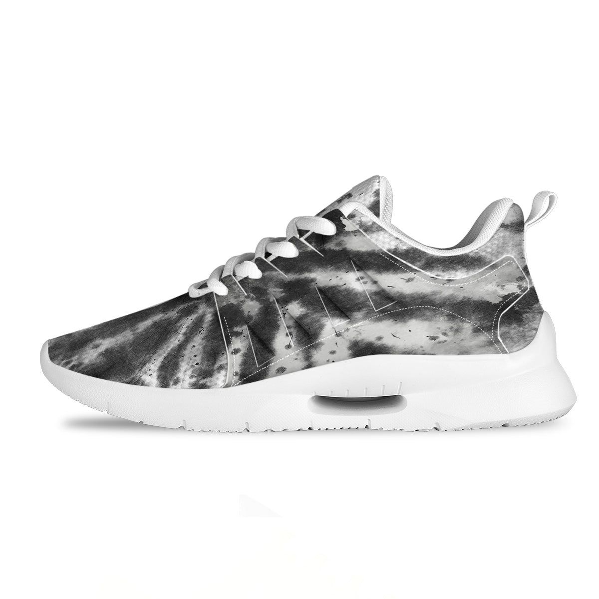 Tie Dye Black White Print Pattern Tennis Shoes-grizzshop