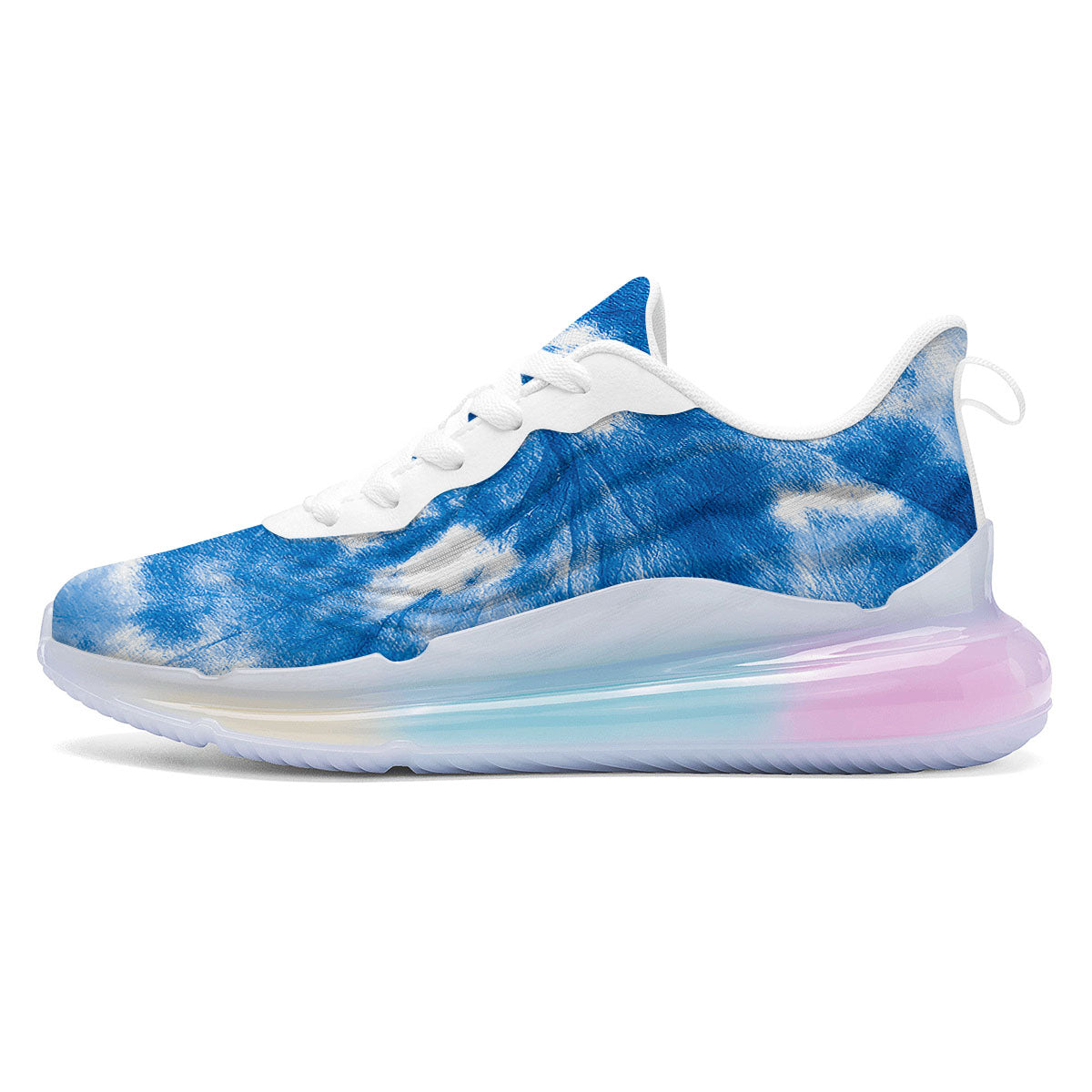Tie Dye Blue And White Print Running Sneakers-grizzshop