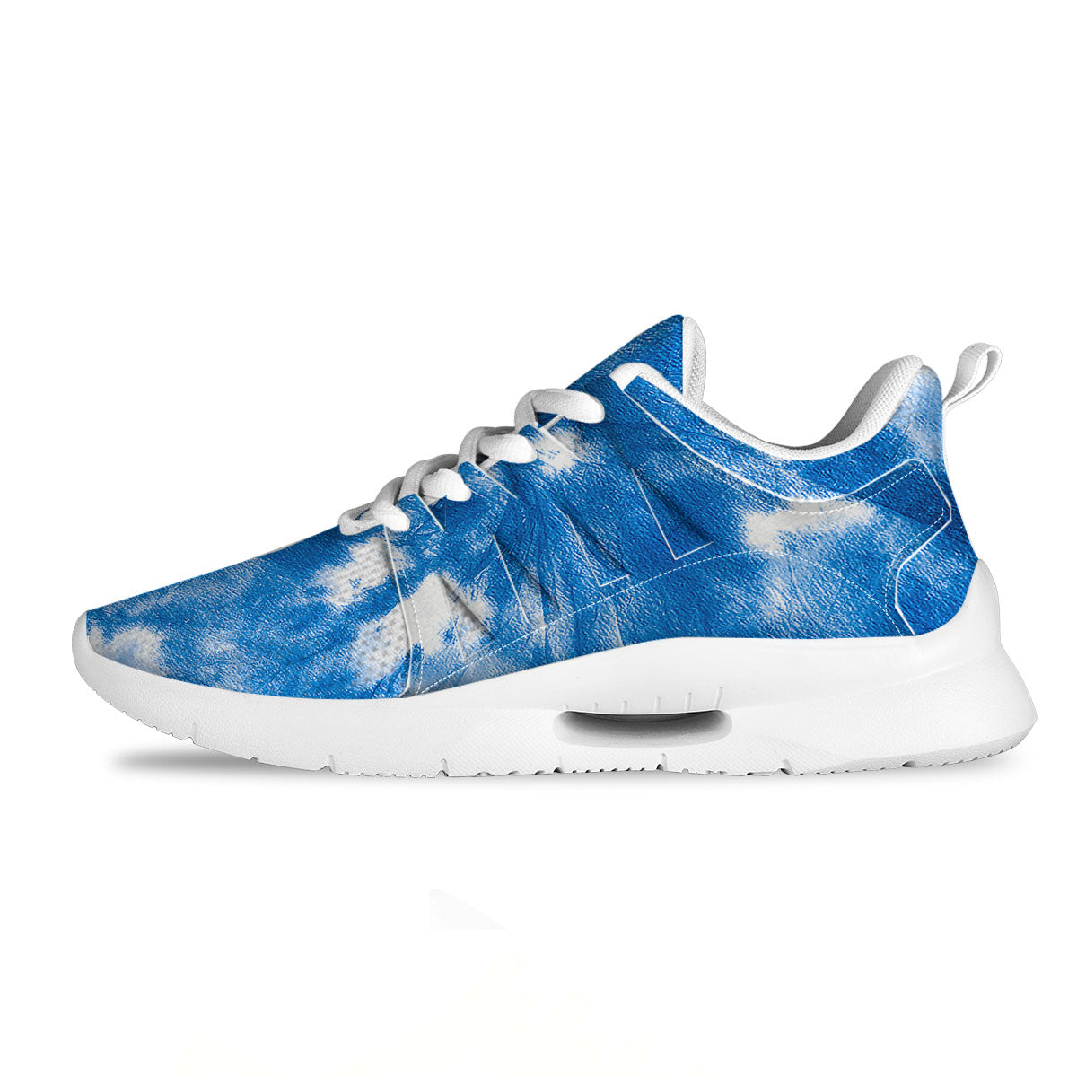 Tie Dye Blue And White Print Tennis Shoes-grizzshop