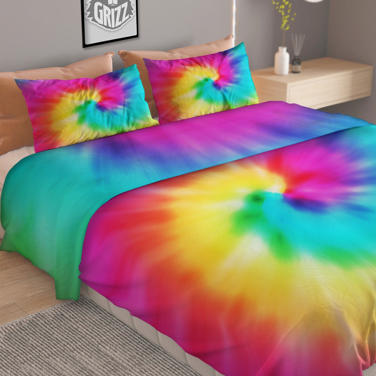 Tattersall Dark Blue Print Pattern Duvet Cover Bedding Set