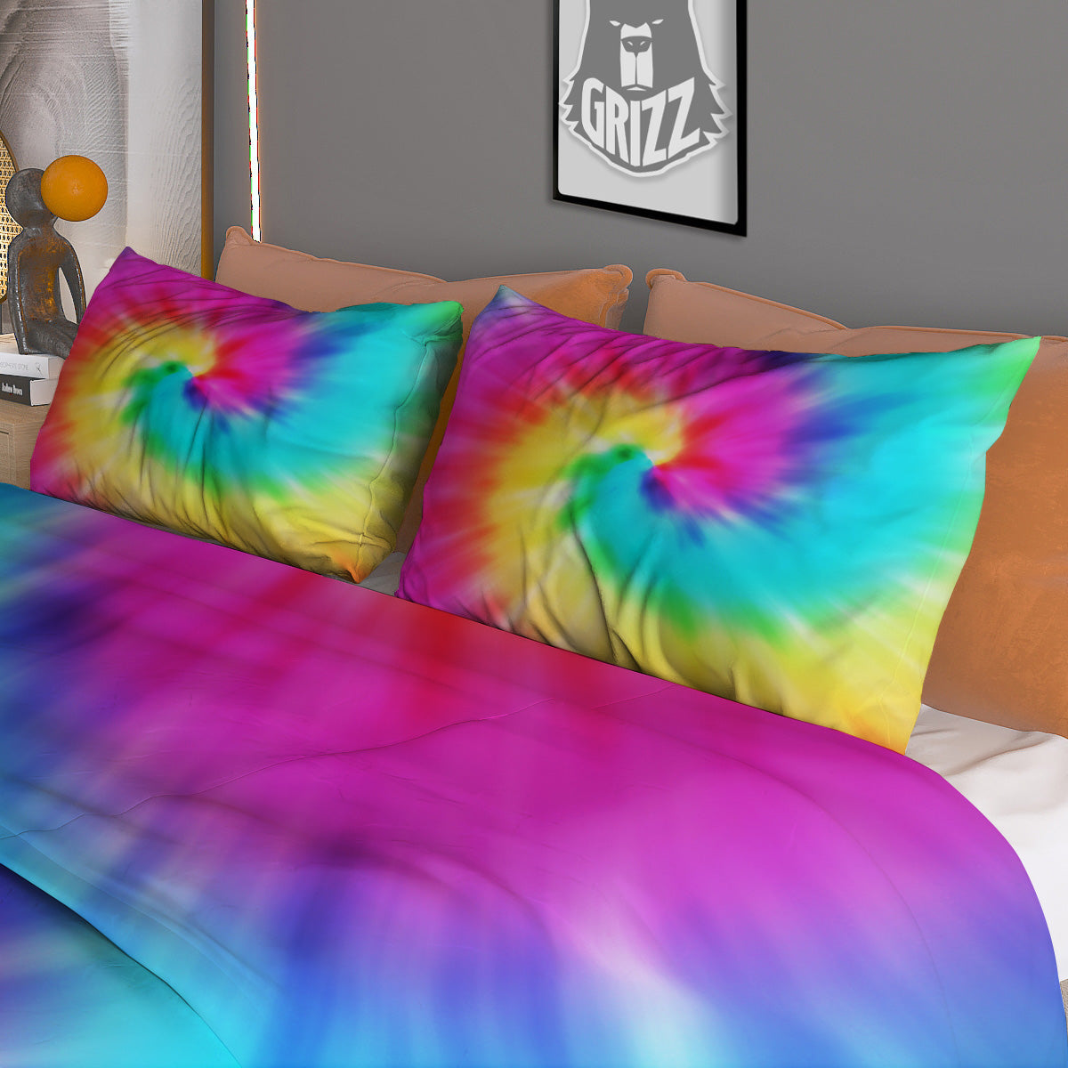 Tattersall Dark Blue Print Pattern Duvet Cover Bedding Set