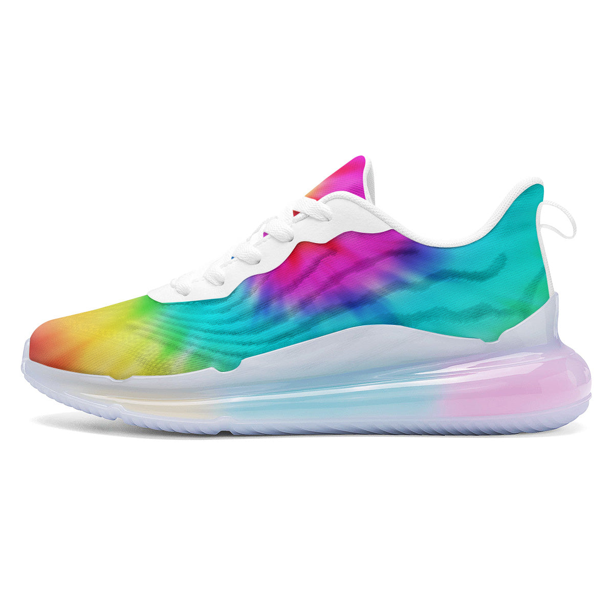 Tie Dye Blue Pink And Yellow Print Running Sneakers-grizzshop