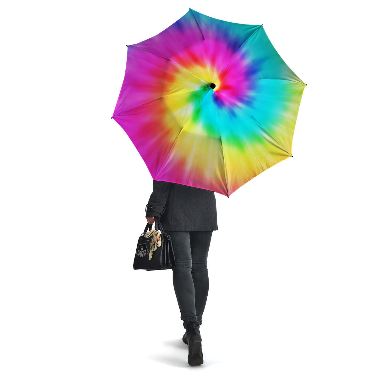 Tie Dye Blue Pink And Yellow Print Umbrella-grizzshop