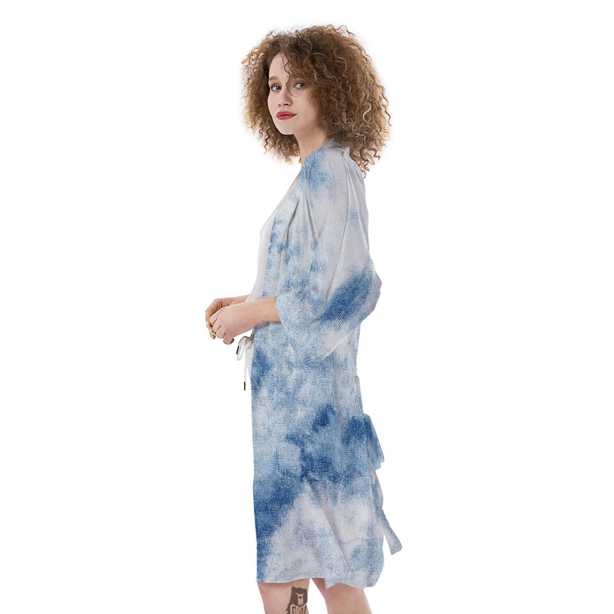 Tie Dye Blue Print Kimono-grizzshop
