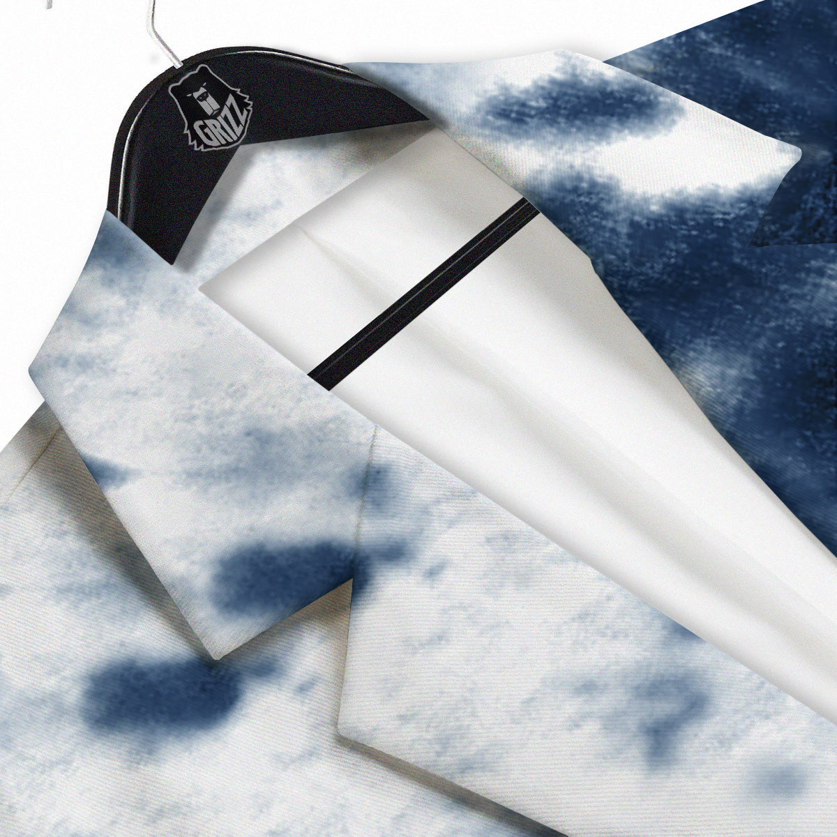 Tie Dye Blue Shibori Print Men's Sport Coat-grizzshop
