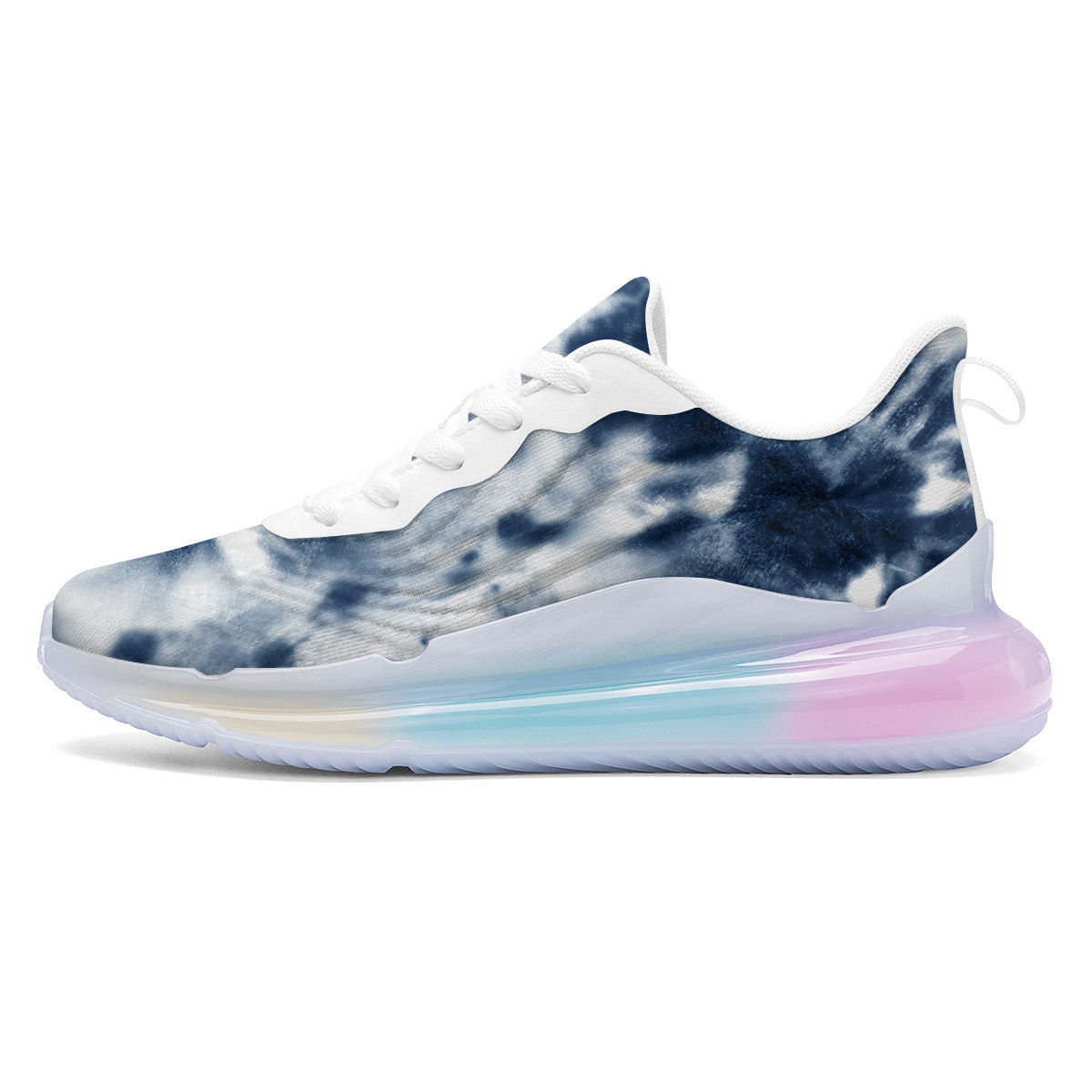 Tie Dye Blue Shibori Print Running Sneakers-grizzshop