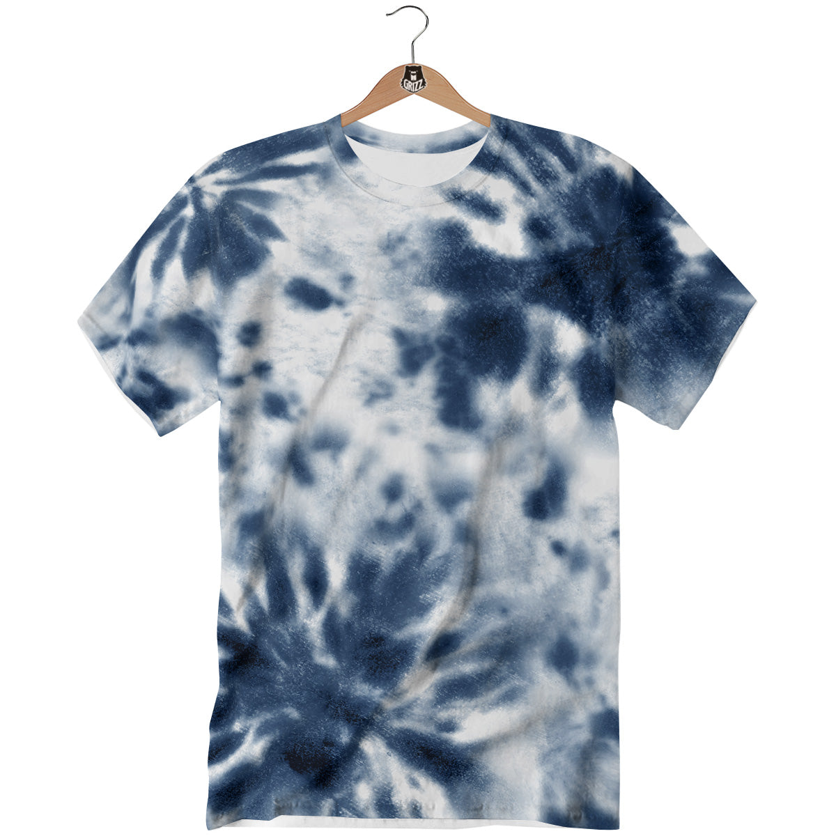 Tie Dye Blue Shibori Print T-Shirt-grizzshop