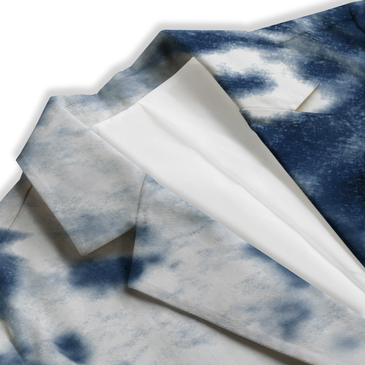 Tie Dye Blue Shibori Print Women's Blazer-grizzshop