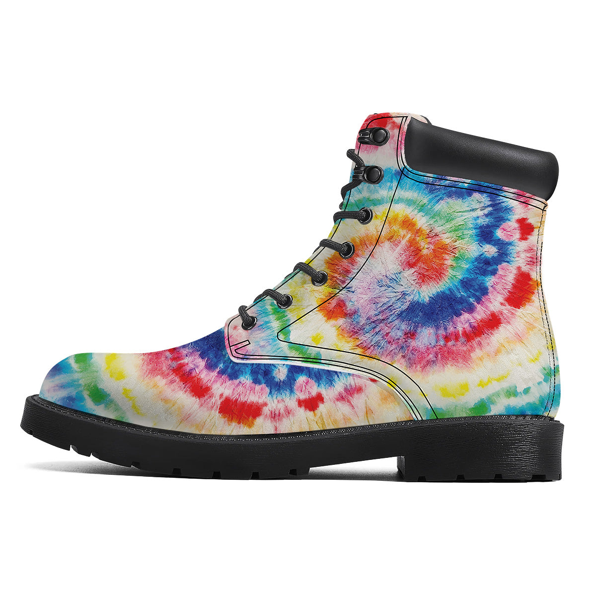 Tie Dye Bright Spiral Print Boots-grizzshop