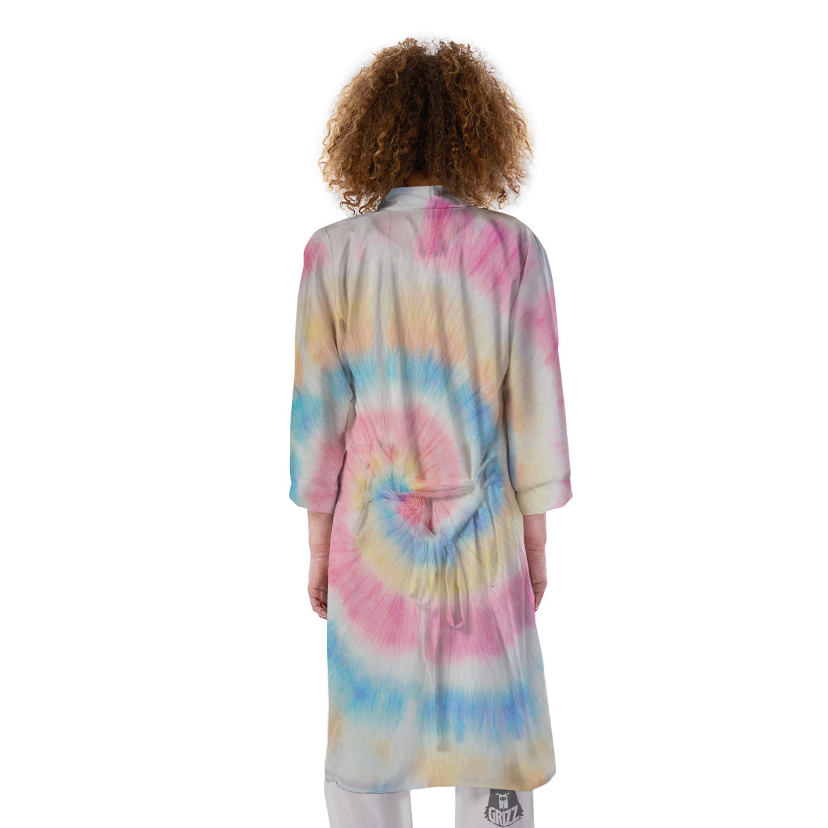 Tie Dye Bright Swirl Print Kimono-grizzshop
