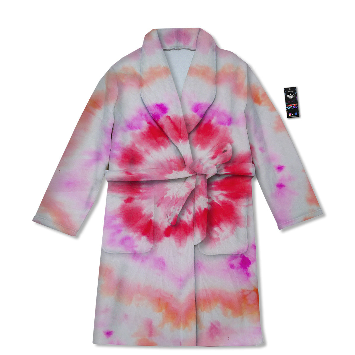 Tie Dye Circle Print Bathrobe-grizzshop