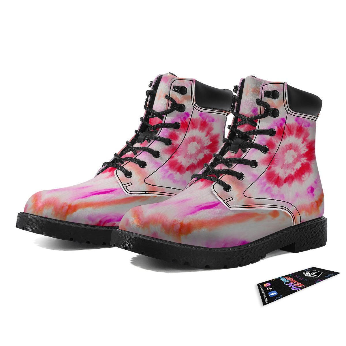 Tie Dye Circle Print Boots-grizzshop