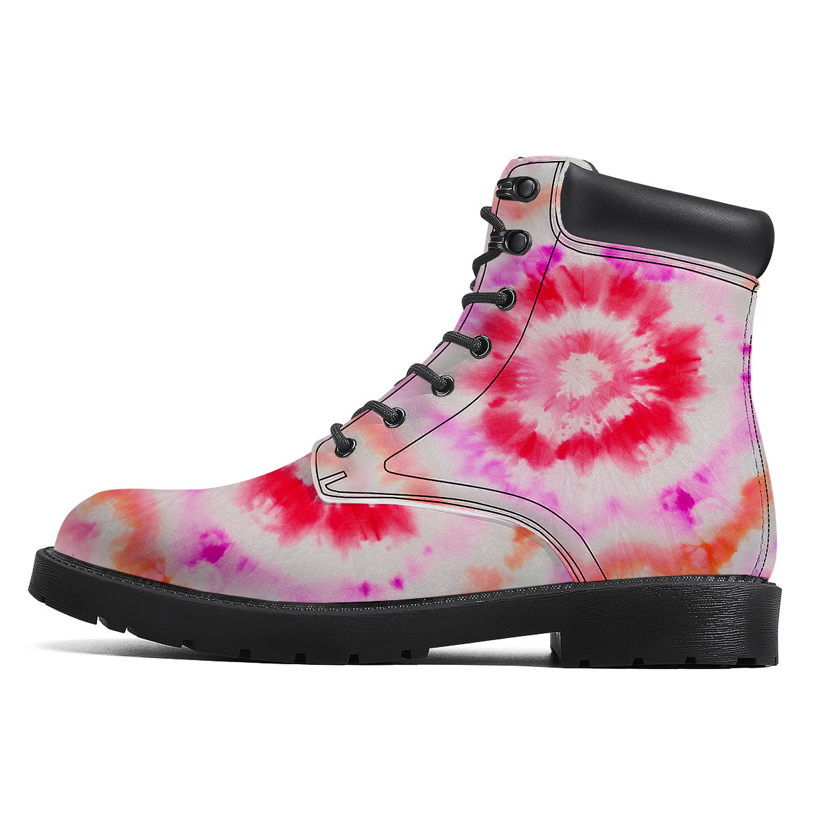 Tie Dye Circle Print Boots-grizzshop
