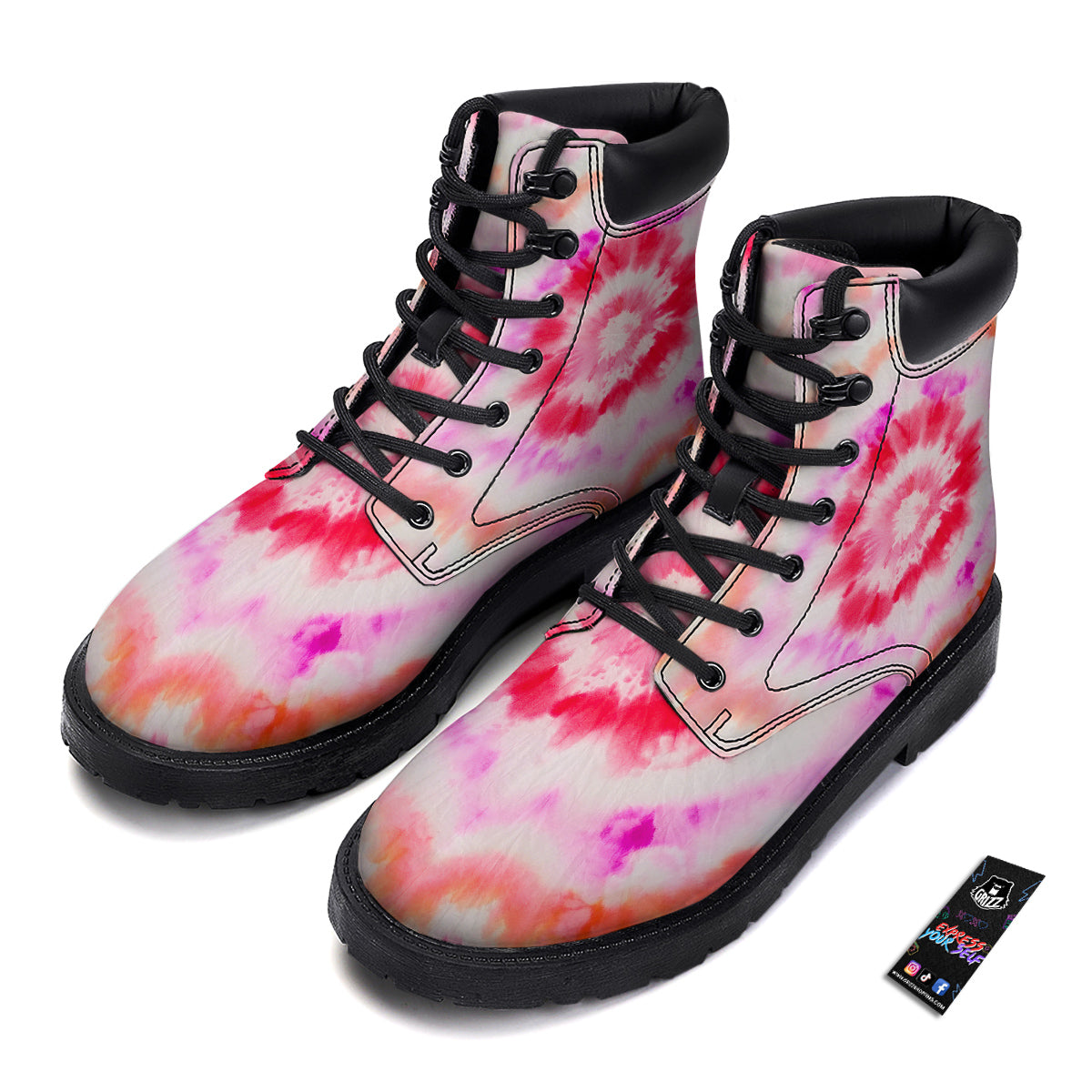 Tie Dye Circle Print Boots-grizzshop
