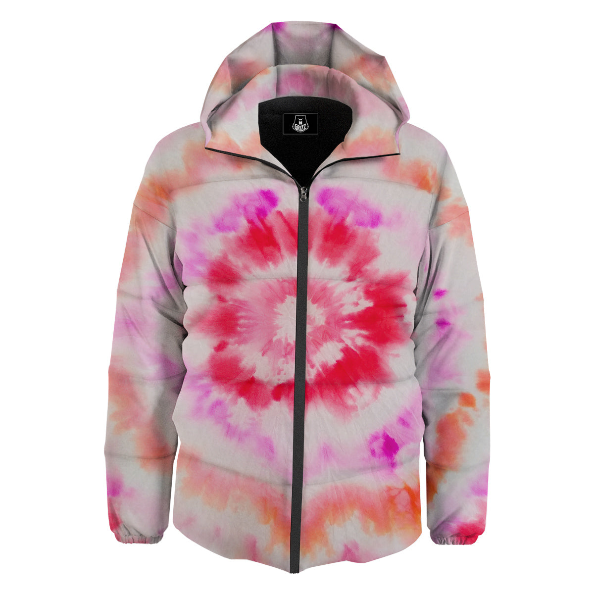 Tie Dye Circle Print Down Jacket-grizzshop