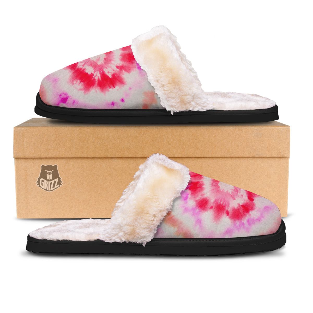 Tie Dye Circle Print Slippers-grizzshop