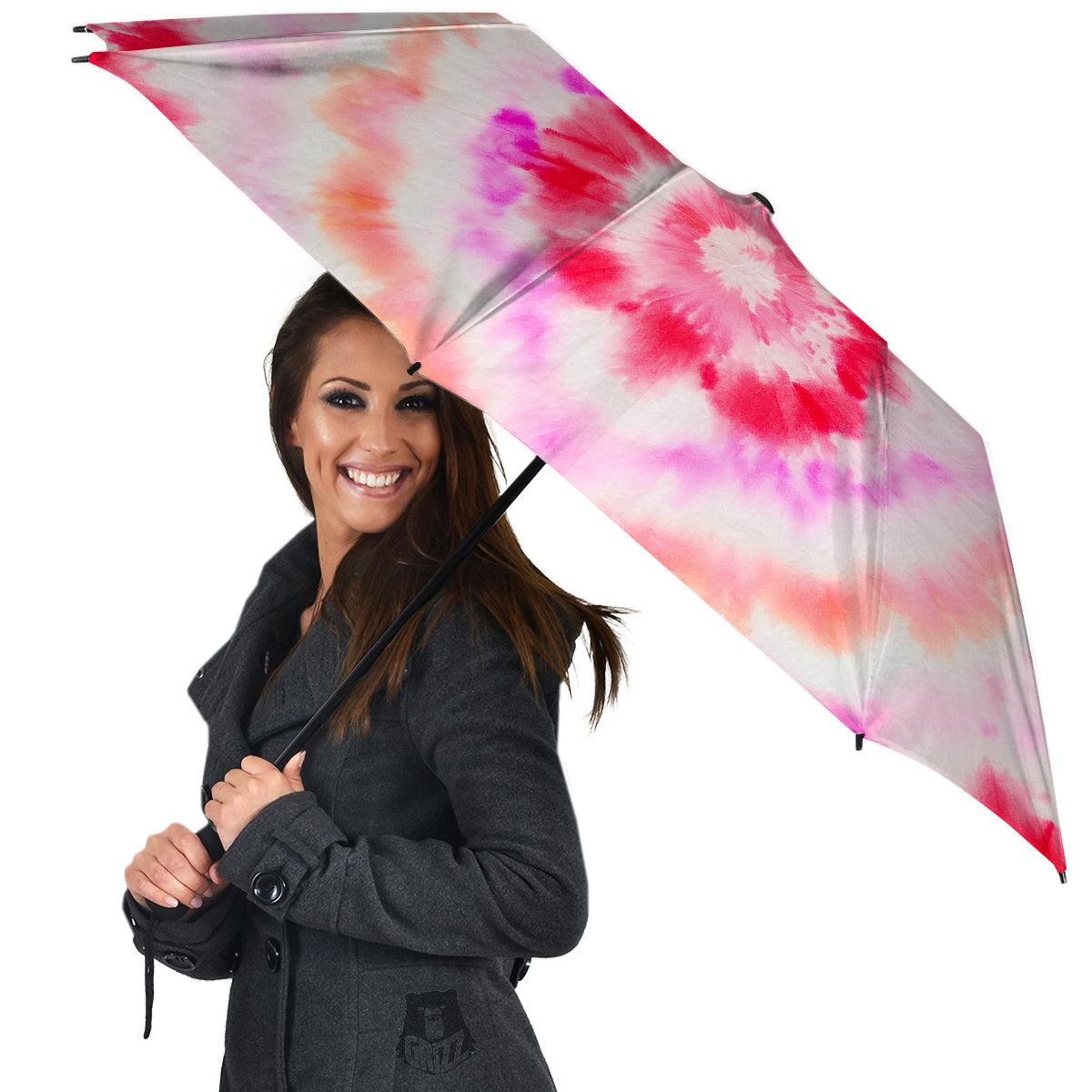 Tie Dye Circle Print Umbrella-grizzshop