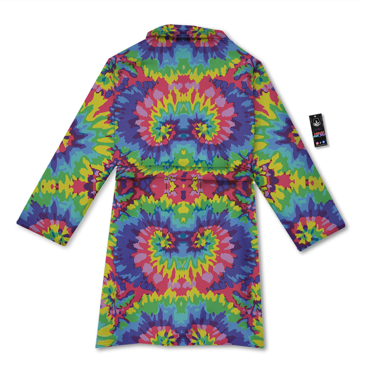 Tie Dye Colorful Abstract Print Pattern Bathrobe-grizzshop