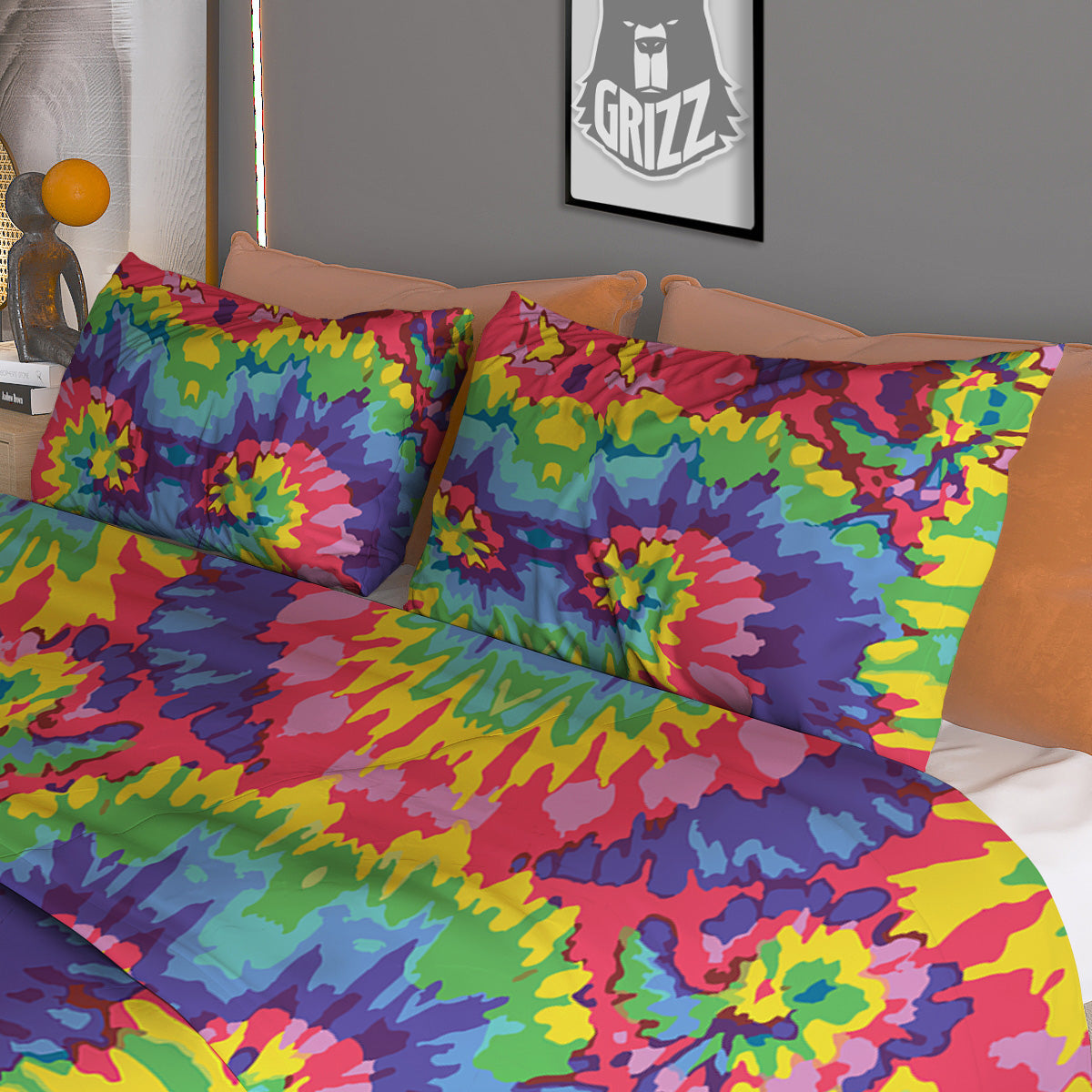 Tie Dye Colorful Abstract Print Pattern Duvet Cover Bedding Set