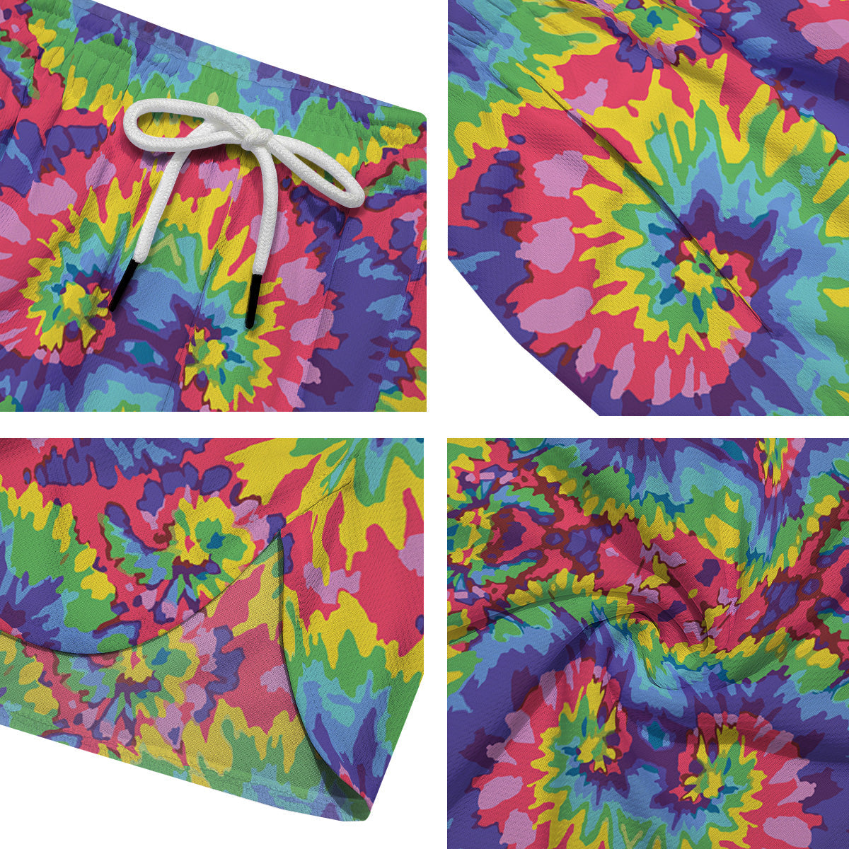 Tie Dye Colorful Abstract Print Pattern Men's Running Shorts-grizzshop