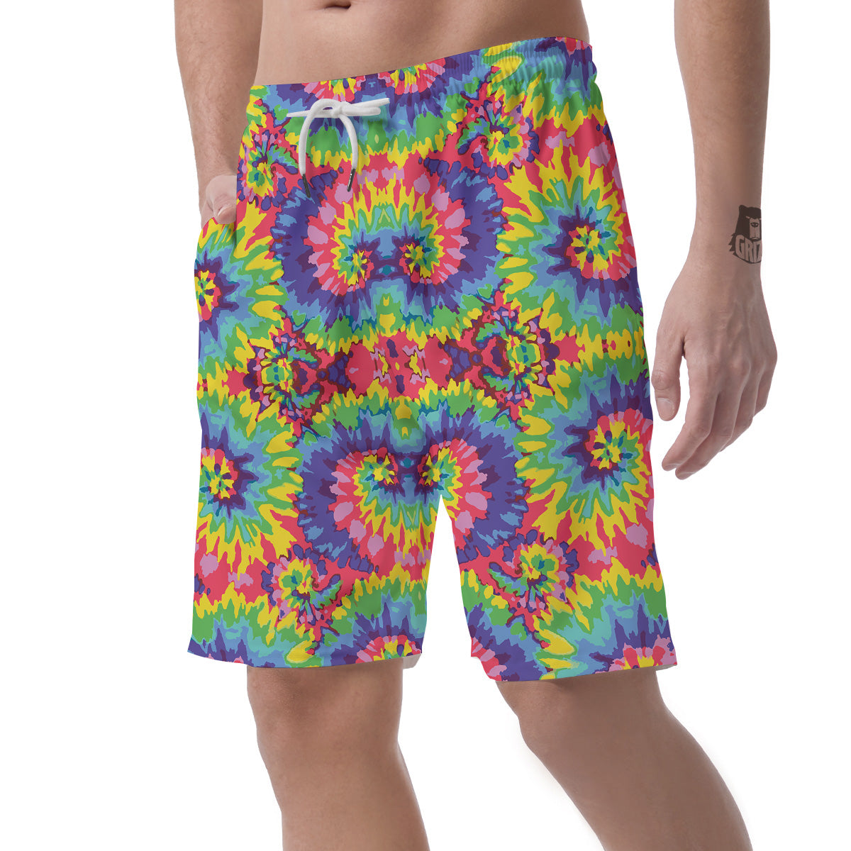 Tie Dye Colorful Abstract Print Pattern Men's Shorts-grizzshop