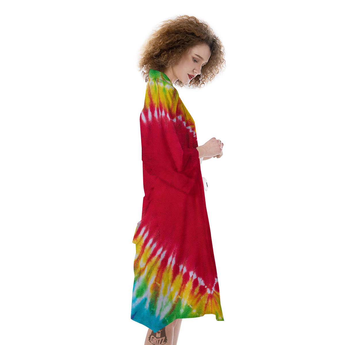 Tie Dye Colorful Heart Print Kimono-grizzshop