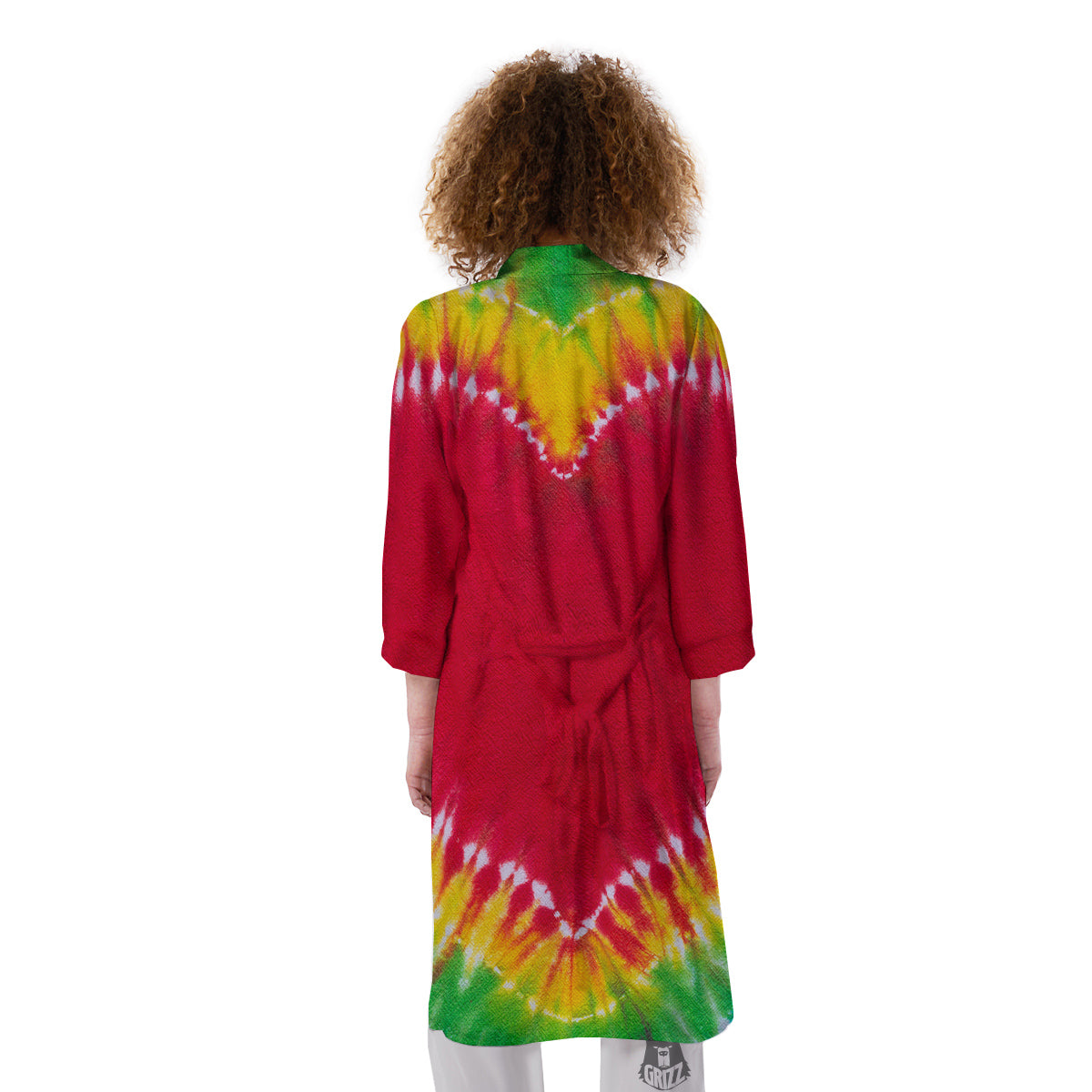 Tie Dye Colorful Heart Print Kimono-grizzshop