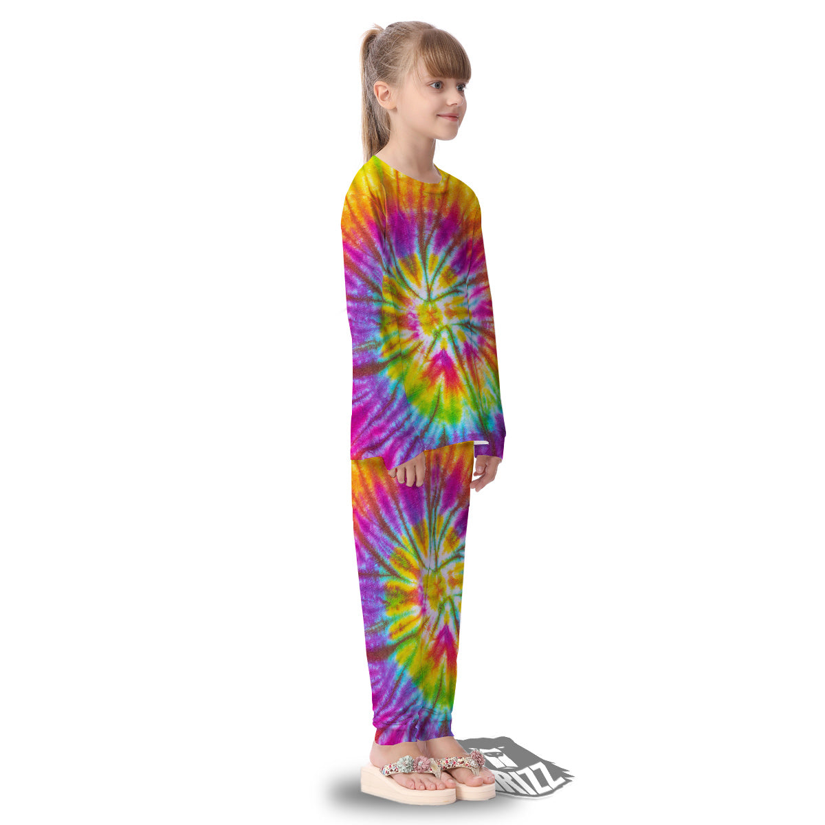 Tie Dye Colorful Hippie Print Kid's Pajamas-grizzshop