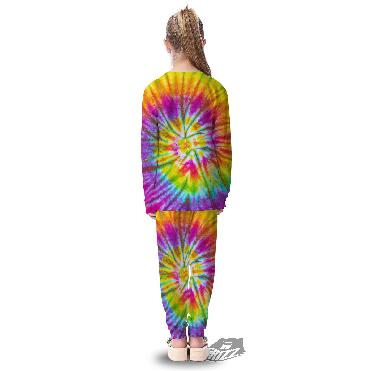 Tie Dye Colorful Hippie Print Kid's Pajamas-grizzshop
