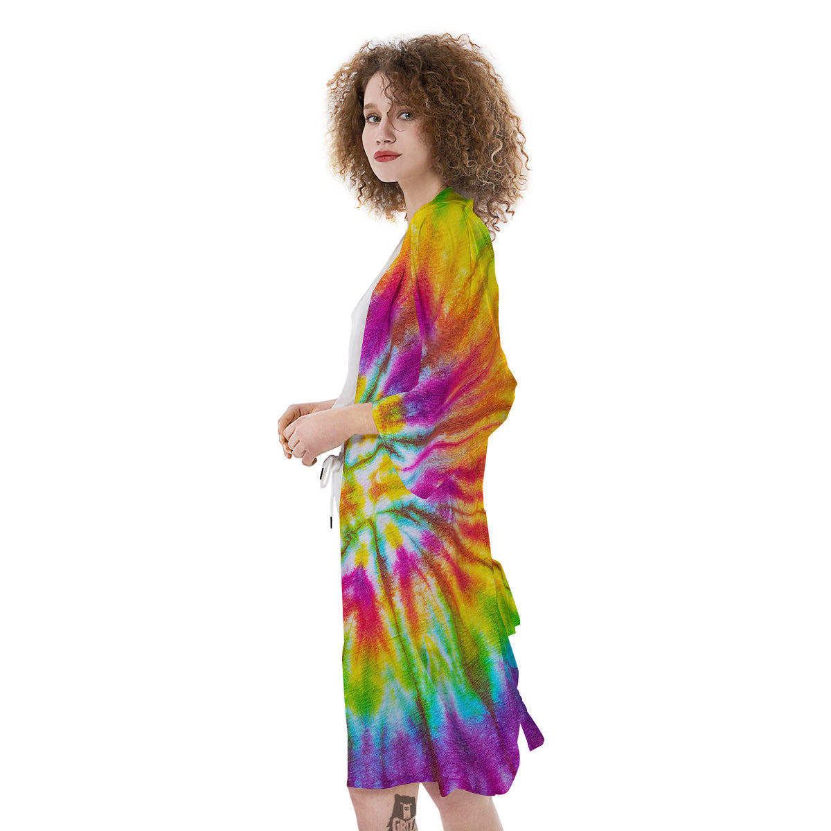 Tie Dye Colorful Hippie Print Kimono-grizzshop