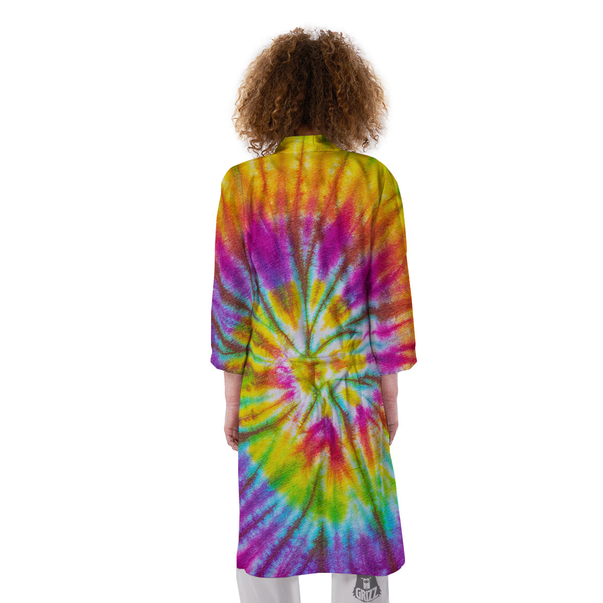Tie Dye Colorful Hippie Print Kimono-grizzshop