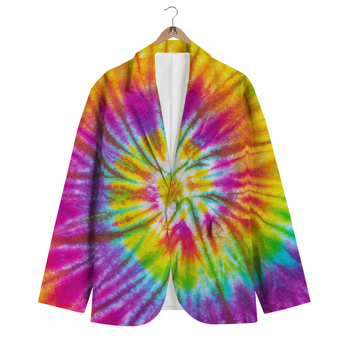 Tie Dye Colorful Hippie Print Men's Blazer-grizzshop
