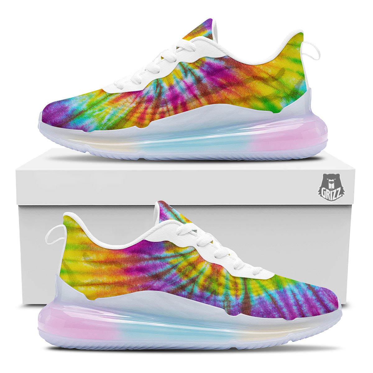 Tie Dye Colorful Hippie Print Running Sneakers-grizzshop