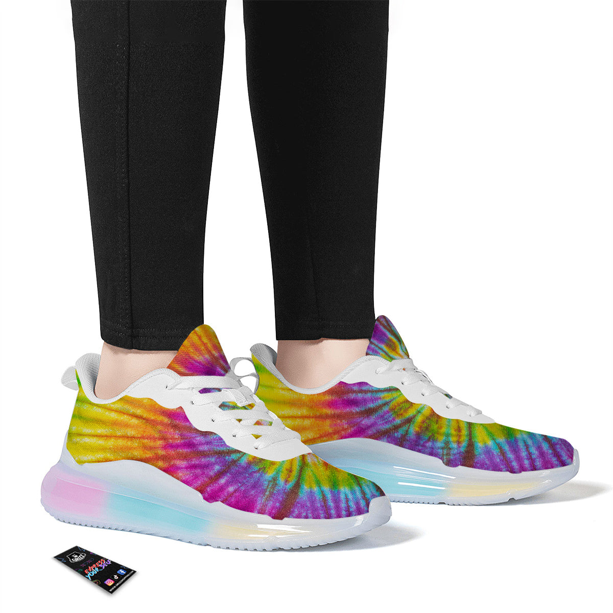Tie Dye Colorful Hippie Print Running Sneakers-grizzshop