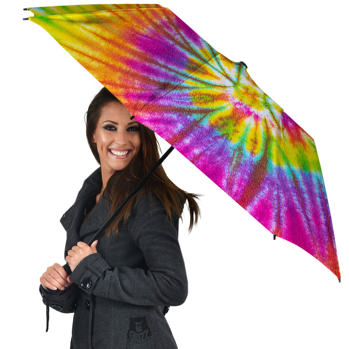Tie Dye Colorful Hippie Print Umbrella-grizzshop